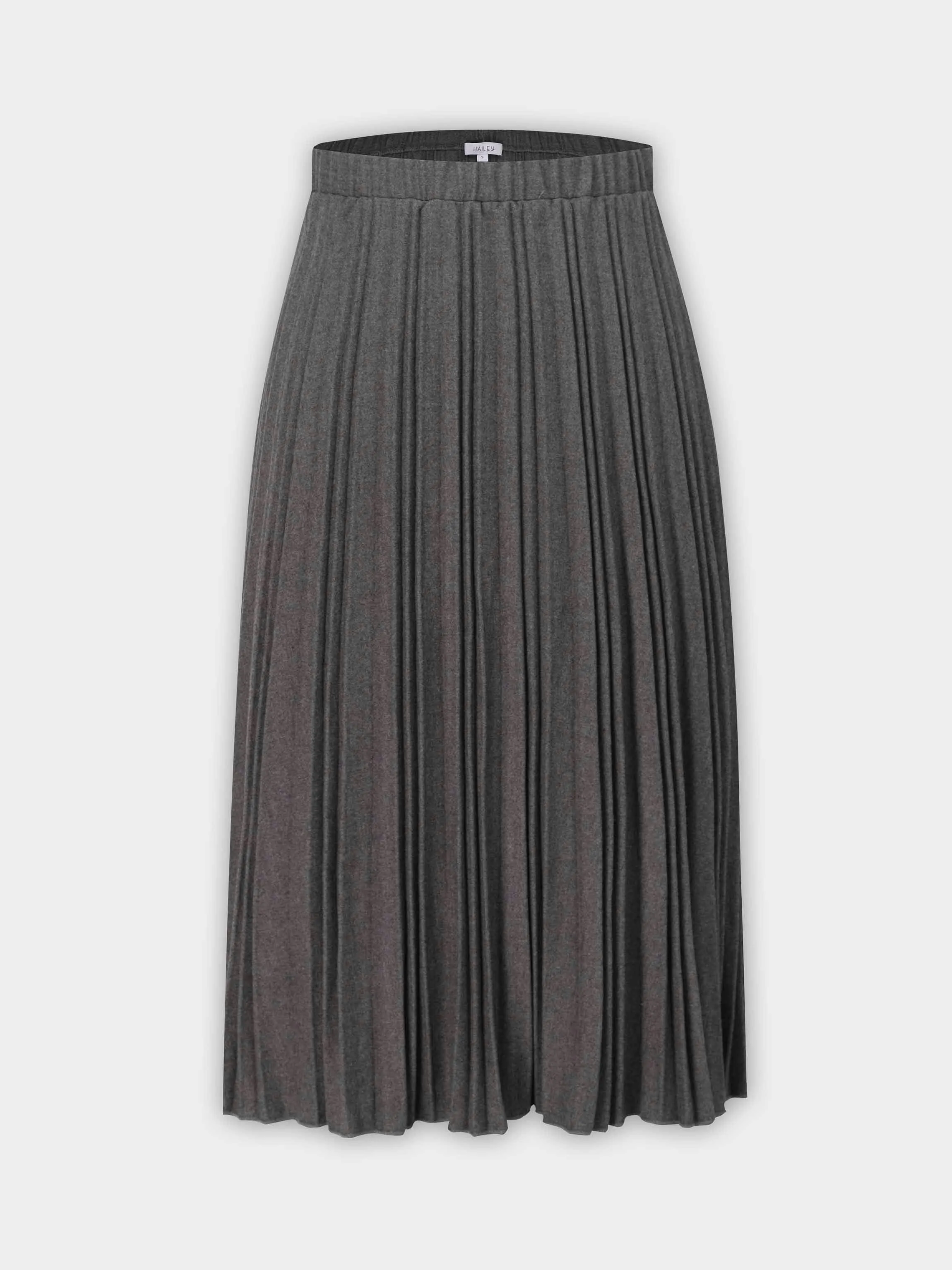 Wool Blend Pleated Skirt 25.5"-Dark Grey